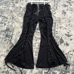 NWT Dolls Kill Poster Grl Lace up Flare Pants
